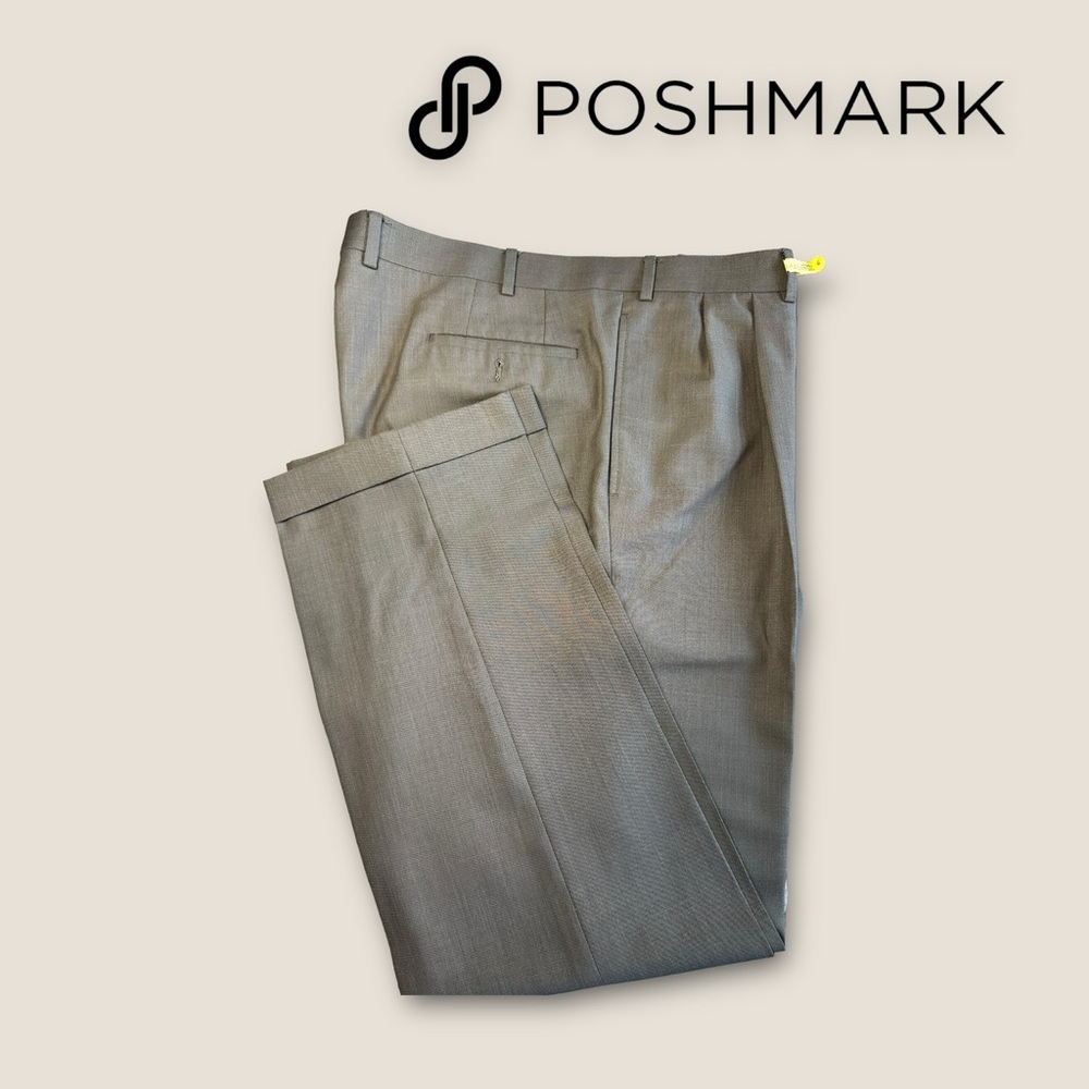 LAUREN by Ralph Lauren Dress Slacks Pleated Dark Khaki‎ 38x32